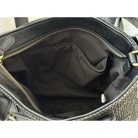 Joy Susan Black Straw Crossbody Tote Bag - Picture 10 of 11